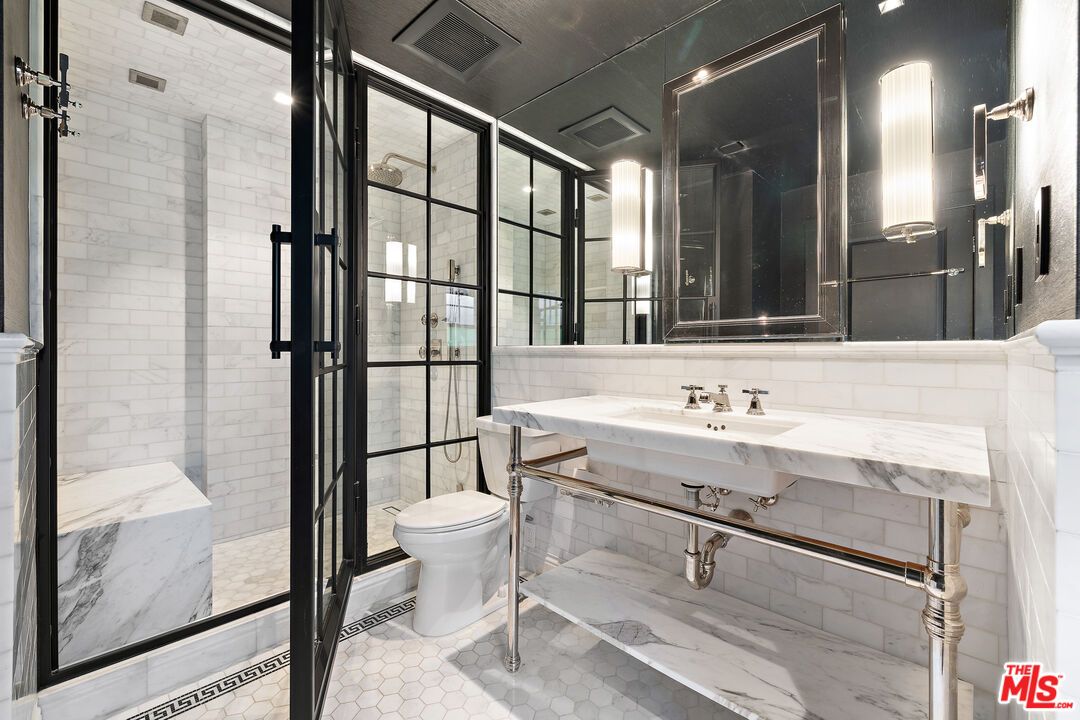Bathroom, Glass Shower, Interior, Stone Walls