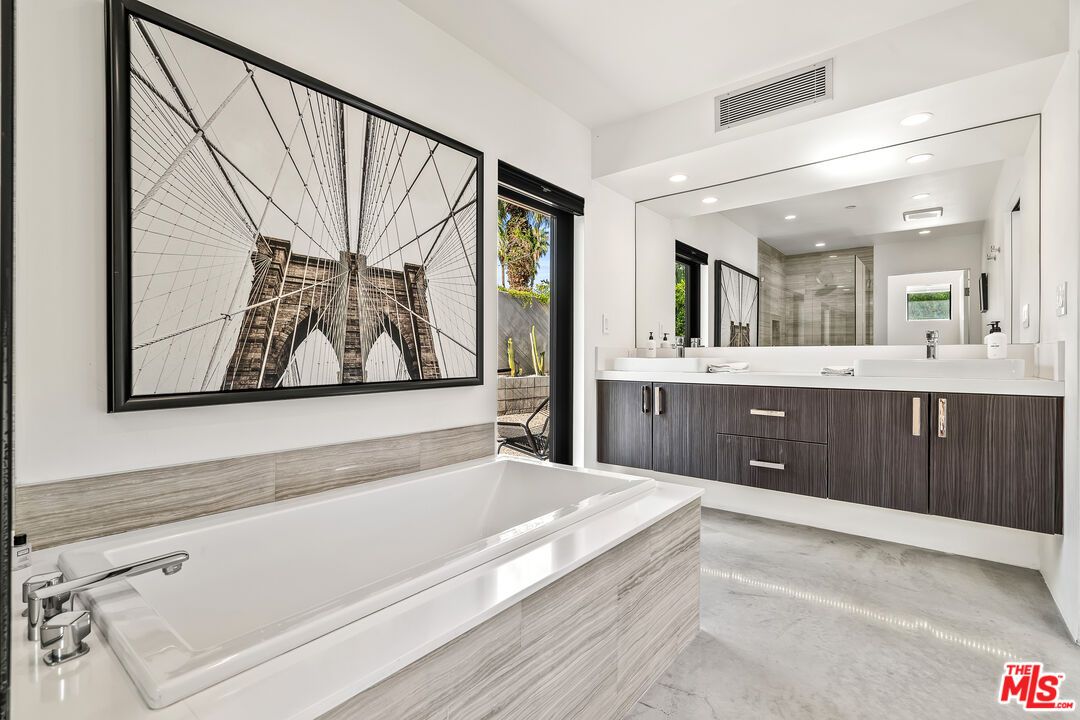 Bathroom, Dual Sink Vanities, Interior, Marble, Recessed Lighting