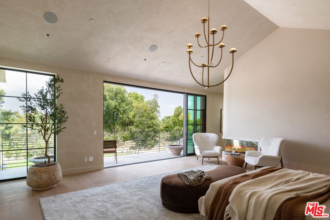 Bedroom, Chandelier, Interior, Wood Texture Flooring