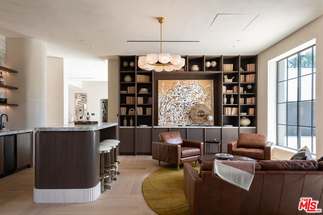 Interior, Living room, Pendant Lights, Recessed Lighting, Wood Texture Flooring