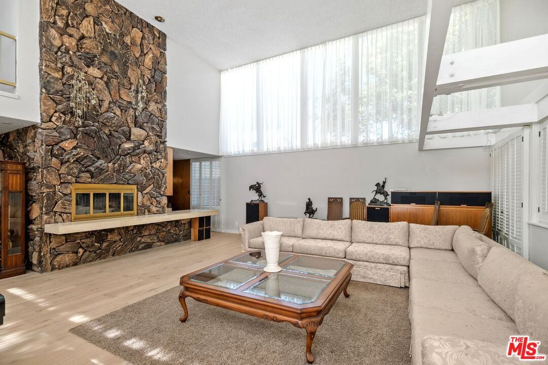 Fireplace, Interior, Living room, Stone Walls, Wood Texture Flooring