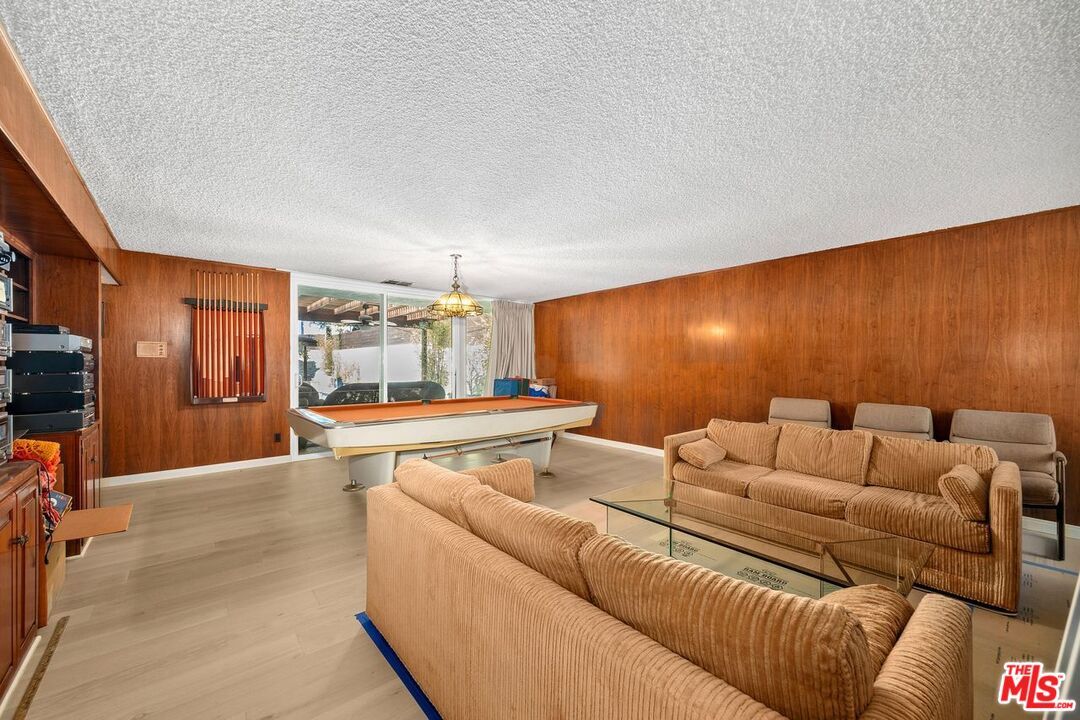 Billiard Table, Chandelier, Game Room, Interior, Living room, Wood Texture Flooring, Wooden Walls