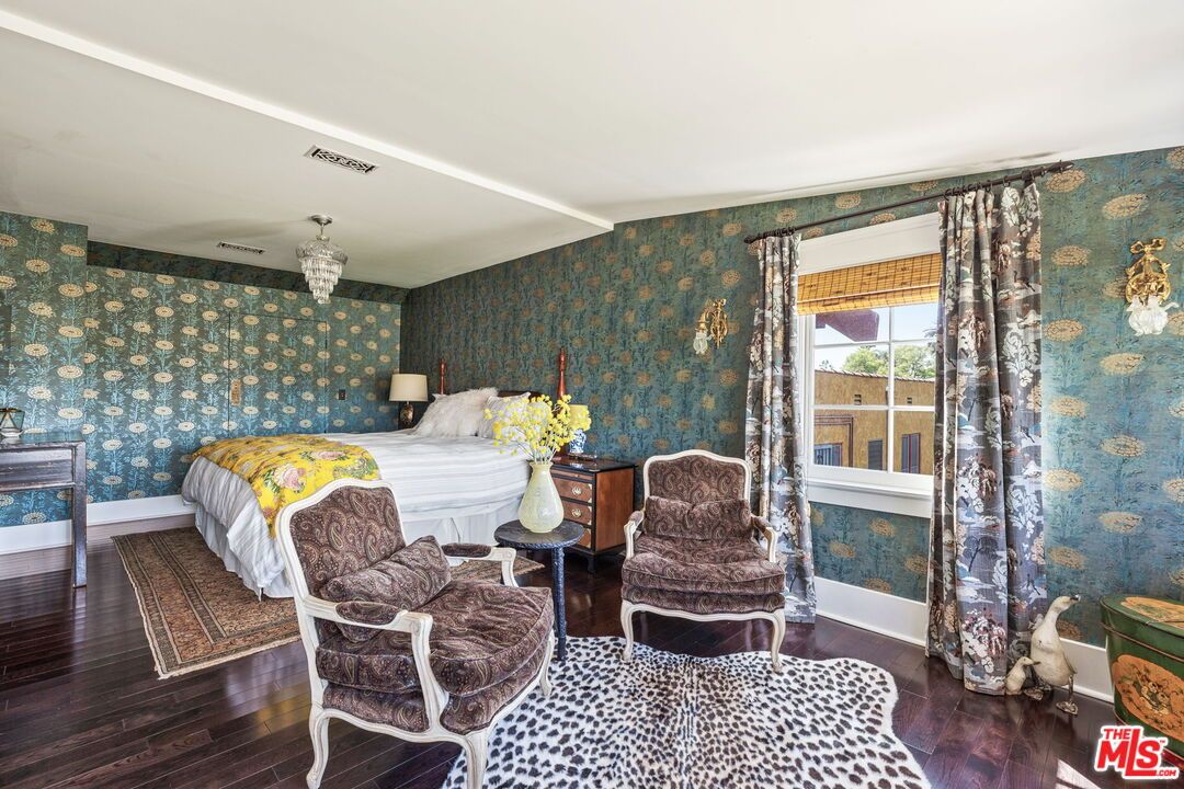 Bedroom, Chandelier, Interior, Wood Texture Flooring