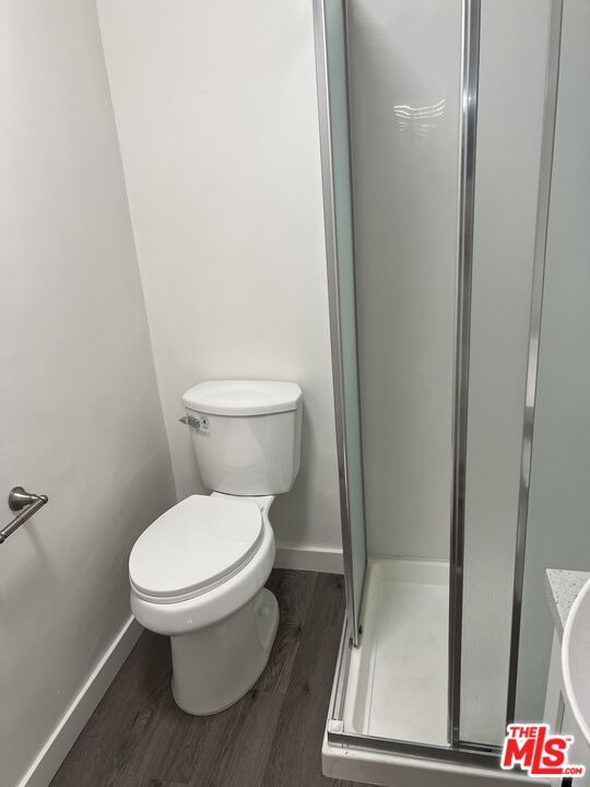 Bathroom, Glass Shower, Interior, Wood Texture Flooring