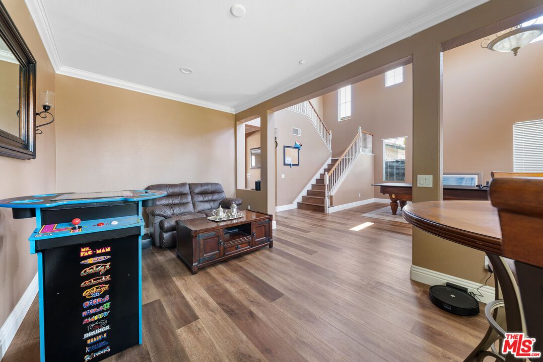 Game Room, Interior, Recessed Lighting, Wood Texture Flooring
