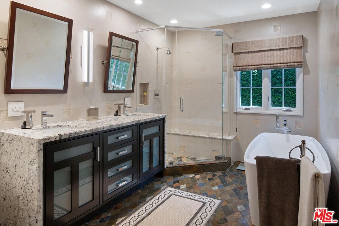Bathroom, Dual Sink Vanities, Free Standing Baths, Glass Shower, Interior, Recessed Lighting