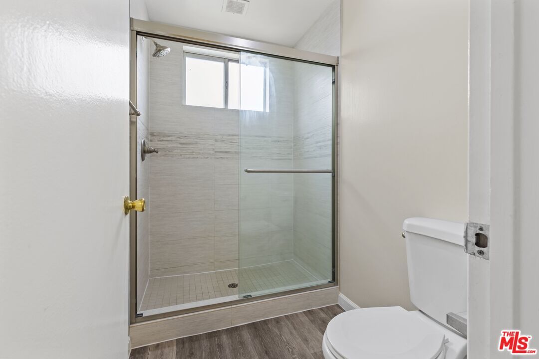 Bathroom, Glass Shower, Interior, Wood Texture Flooring