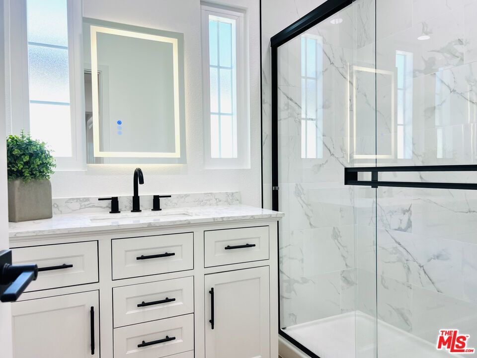 Bathroom, Glass Shower, Interior, Marble Walls