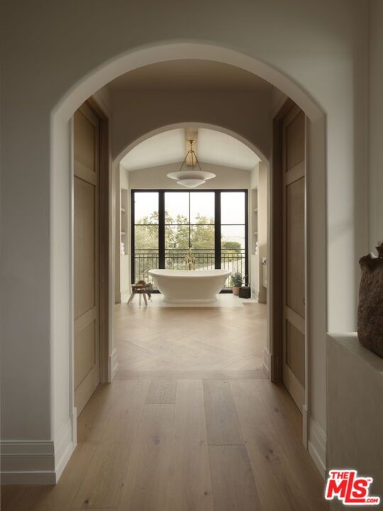 Bathroom, Free Standing Baths, Interior, Wood Texture Flooring