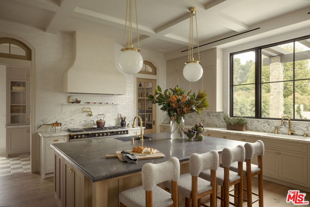 Interior, Kitchen, Pendant Lights, Stainless Steel Appliances, Wood Texture Flooring