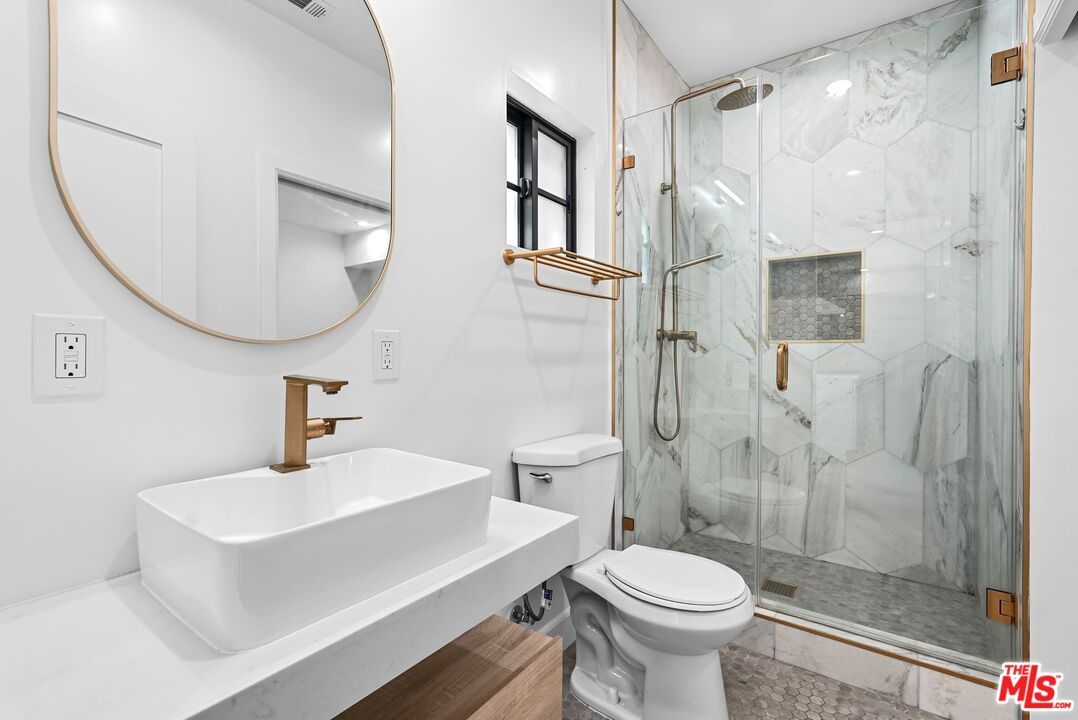 Bathroom, Glass Shower, Interior, Marble Walls, Recessed Lighting