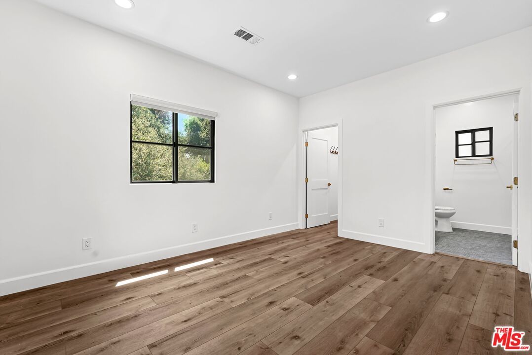 Bathroom, Empty room, Interior, Recessed Lighting, Wood Texture Flooring