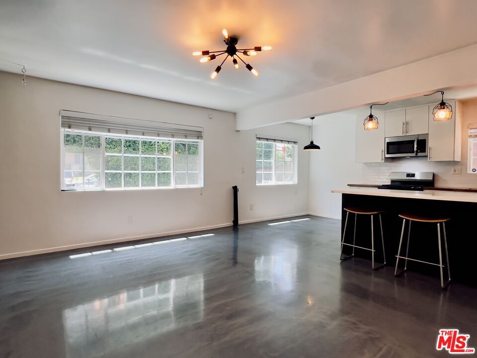 Empty room, Interior, Kitchen, Pendant Lights