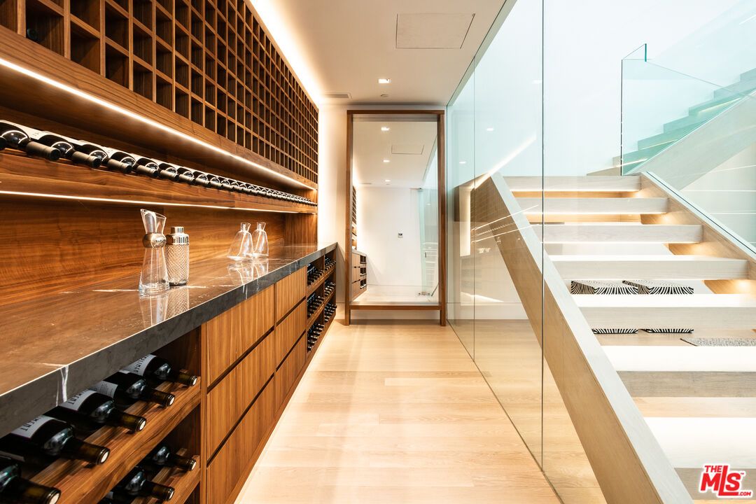 Interior, Recessed Lighting, Wine Storage, Wood Texture Flooring