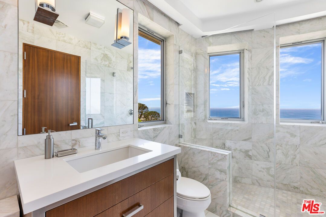 Bathroom, Glass Shower, Interior, Marble Walls, Water