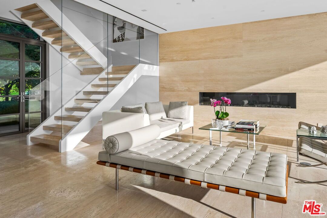Fireplace, Interior, Living room, Recessed Lighting, Wood Texture Flooring, Wooden Walls