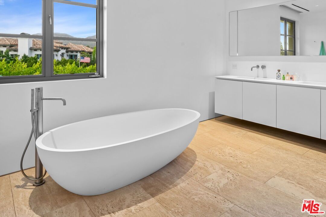 Bathroom, Free Standing Baths, Interior, Wood Texture Flooring