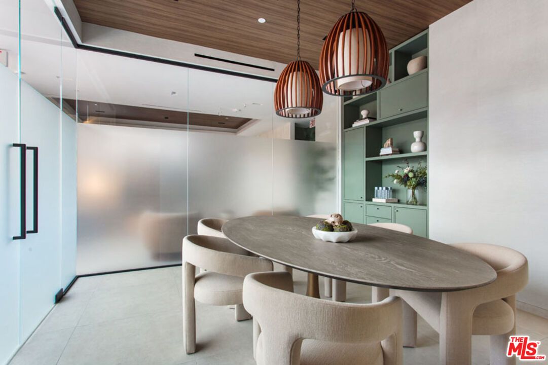 Dining room, Interior, Pendant Lights, Recessed Lighting, Wooden Ceilings
