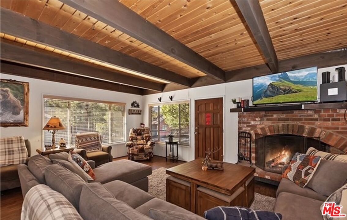 Fireplace, Interior, Living room, Wooden Beams, Wooden Ceilings, Wood Texture Flooring
