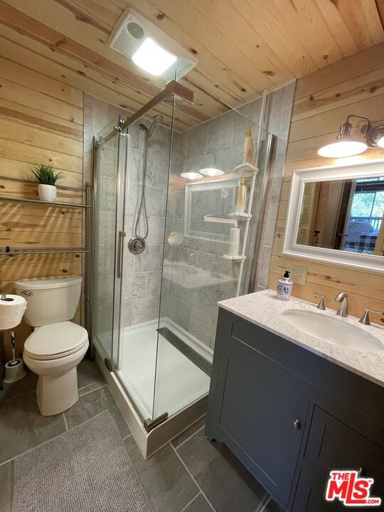 Bathroom, Glass Shower, Interior, Wooden Ceilings, Wooden Walls