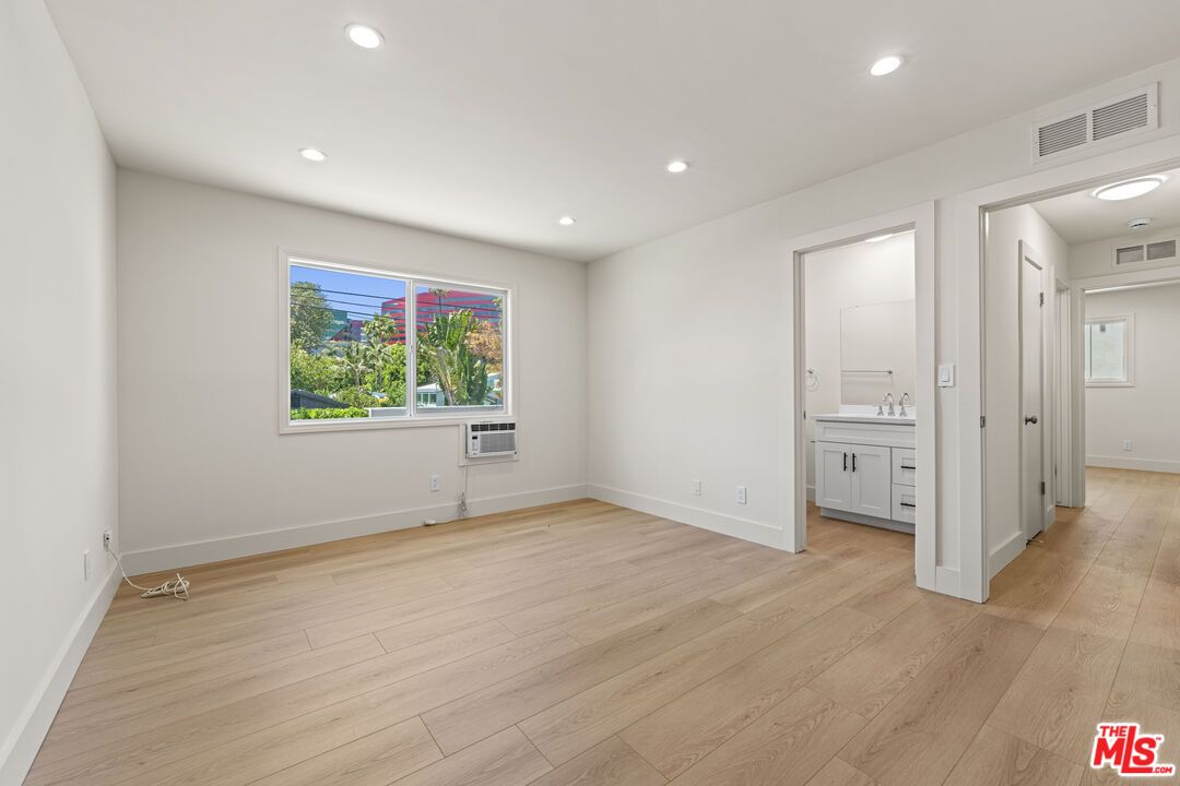Bathroom, Empty room, Interior, Recessed Lighting, Wood Texture Flooring