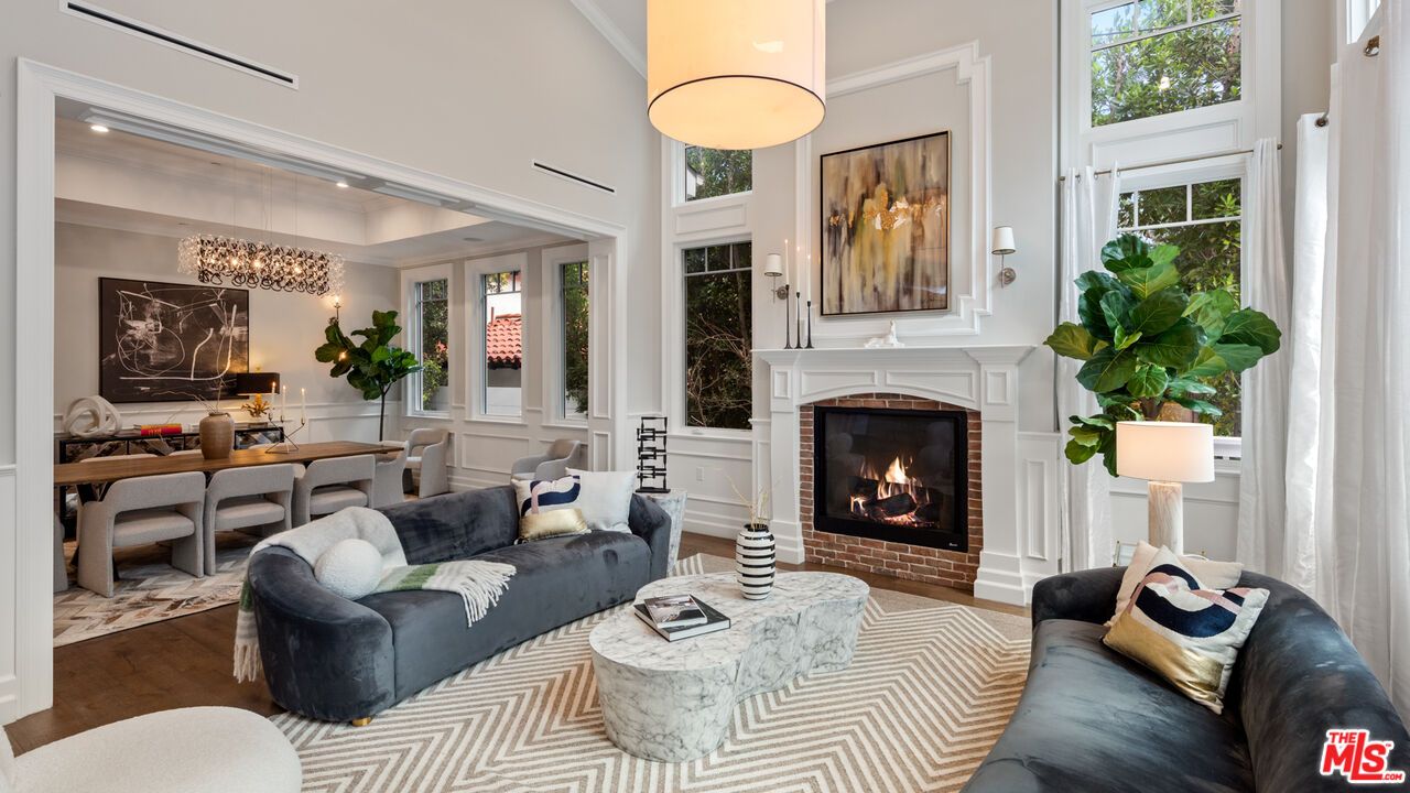 Dining room, Fireplace, Interior, Living room, Pendant Lights, Recessed Lighting