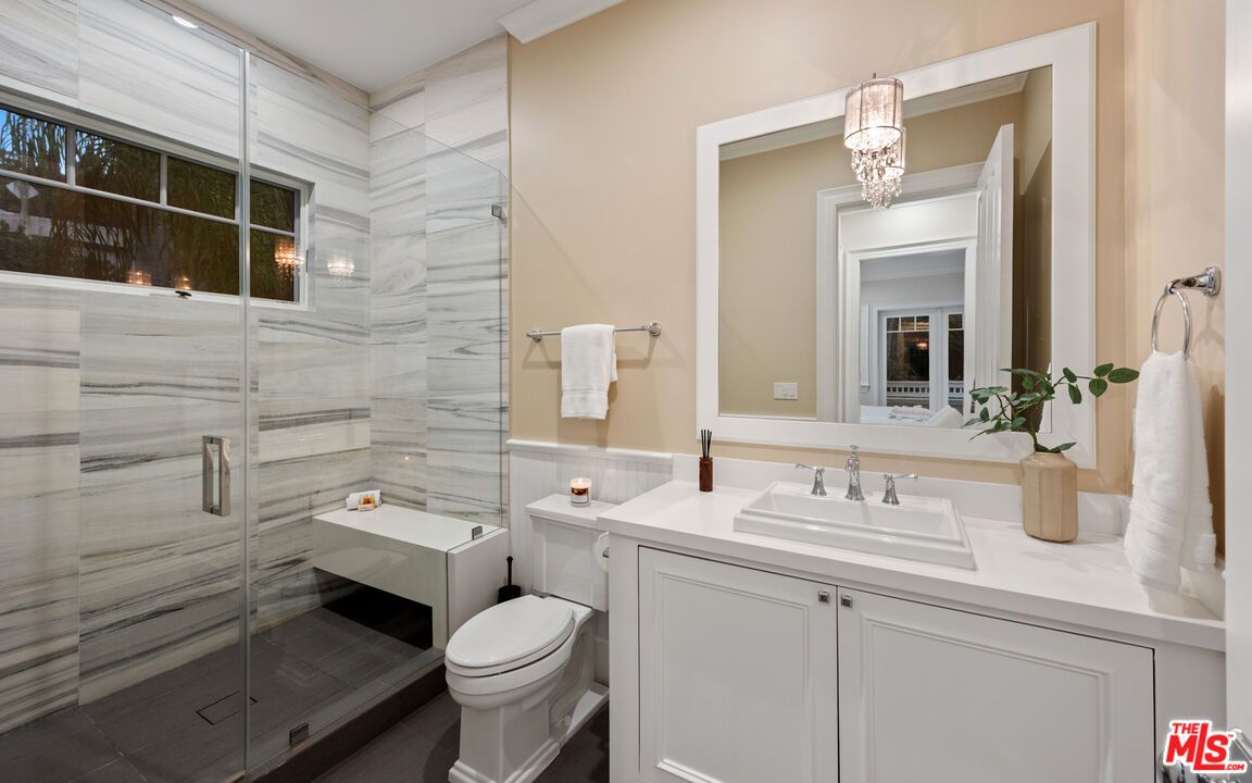 Bathroom, Glass Shower, Interior, Pendant Lights