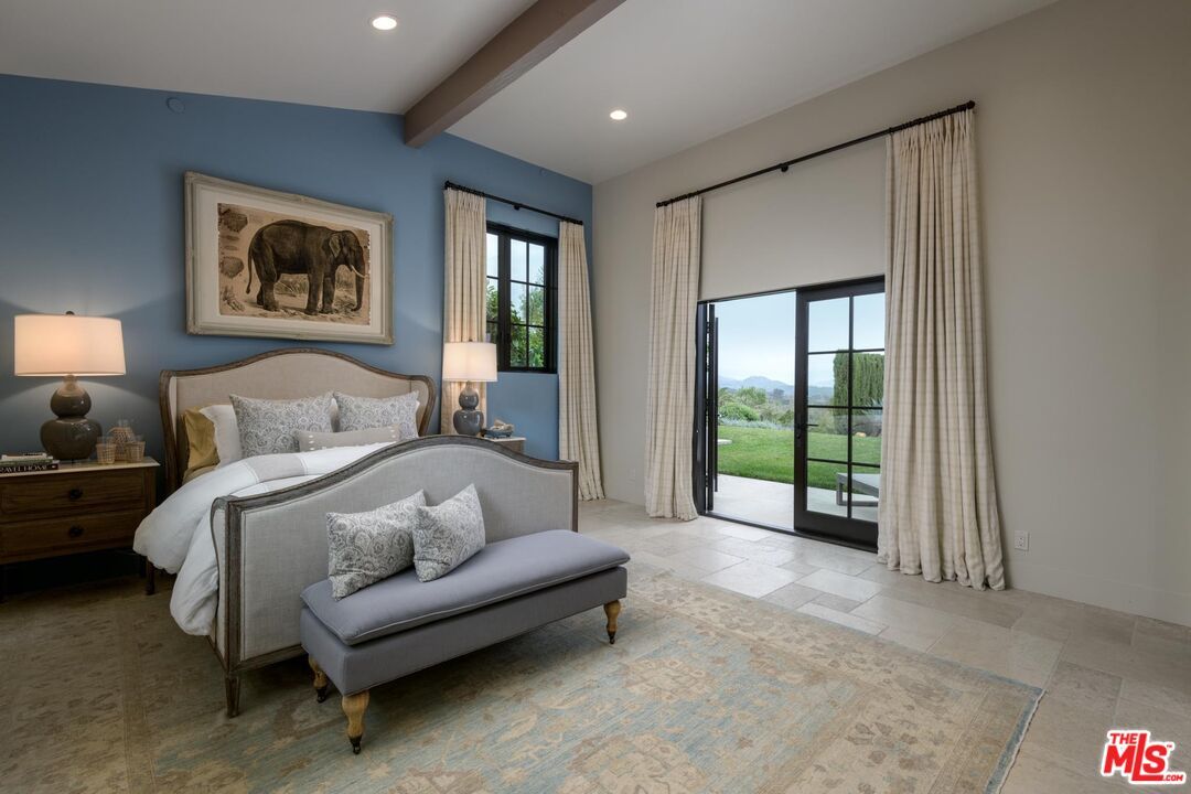 Bedroom, Interior, Recessed Lighting, Wooden Beams