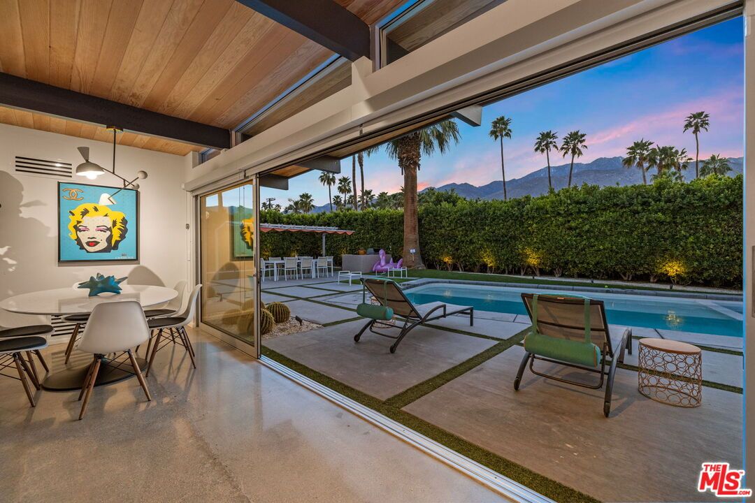 Dining room, Exterior, Interior, Pendant Lights, Pool
