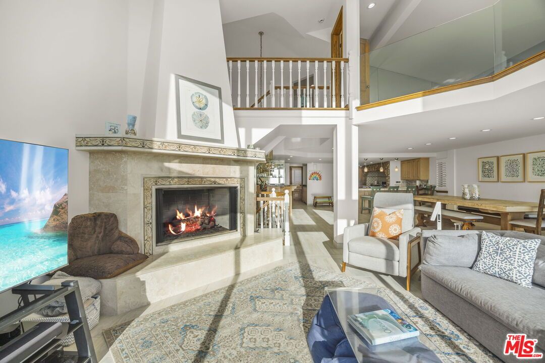 Dining room, Fireplace, Interior, Kitchen, Living room, Pendant Lights, Recessed Lighting