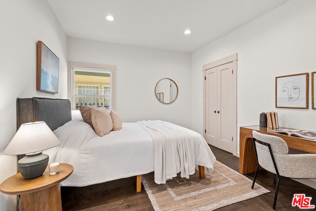 Bedroom, Home Office, Interior, Recessed Lighting, Wood Texture Flooring