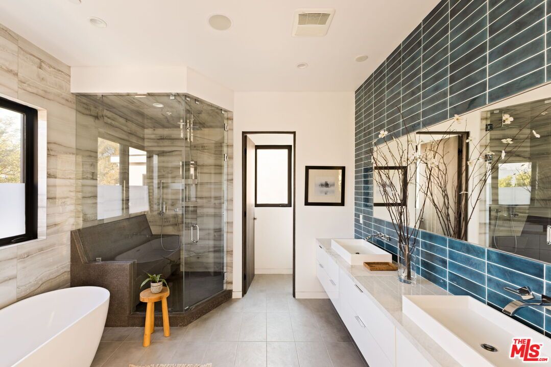 Bathroom, Dual Sink Vanities, Free Standing Baths, Glass Shower, Interior, Recessed Lighting