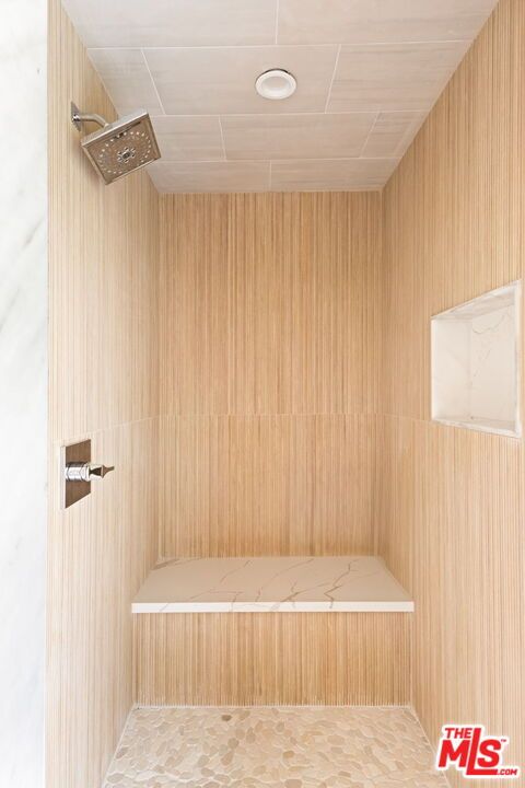 Bathroom, Interior, Recessed Lighting, Wooden Walls