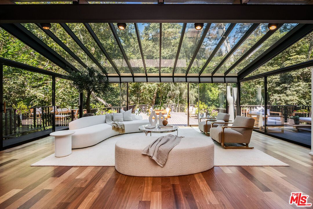Glass Ceilings, Interior, Living room, Sun Room, Wood Texture Flooring