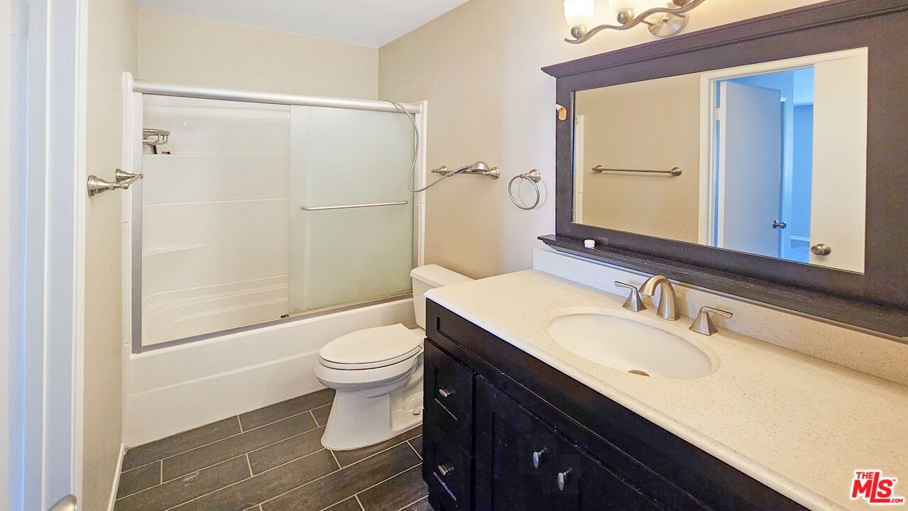 Bathroom, Glass Shower, Interior, Wood Texture Flooring