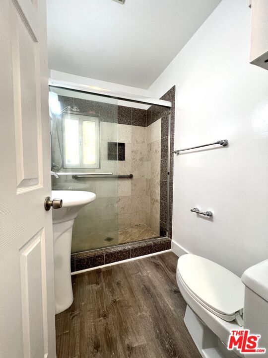 Bathroom, Glass Shower, Interior, Wood Texture Flooring