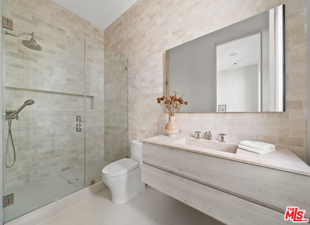 Bathroom, Glass Shower, Interior, Stone Walls