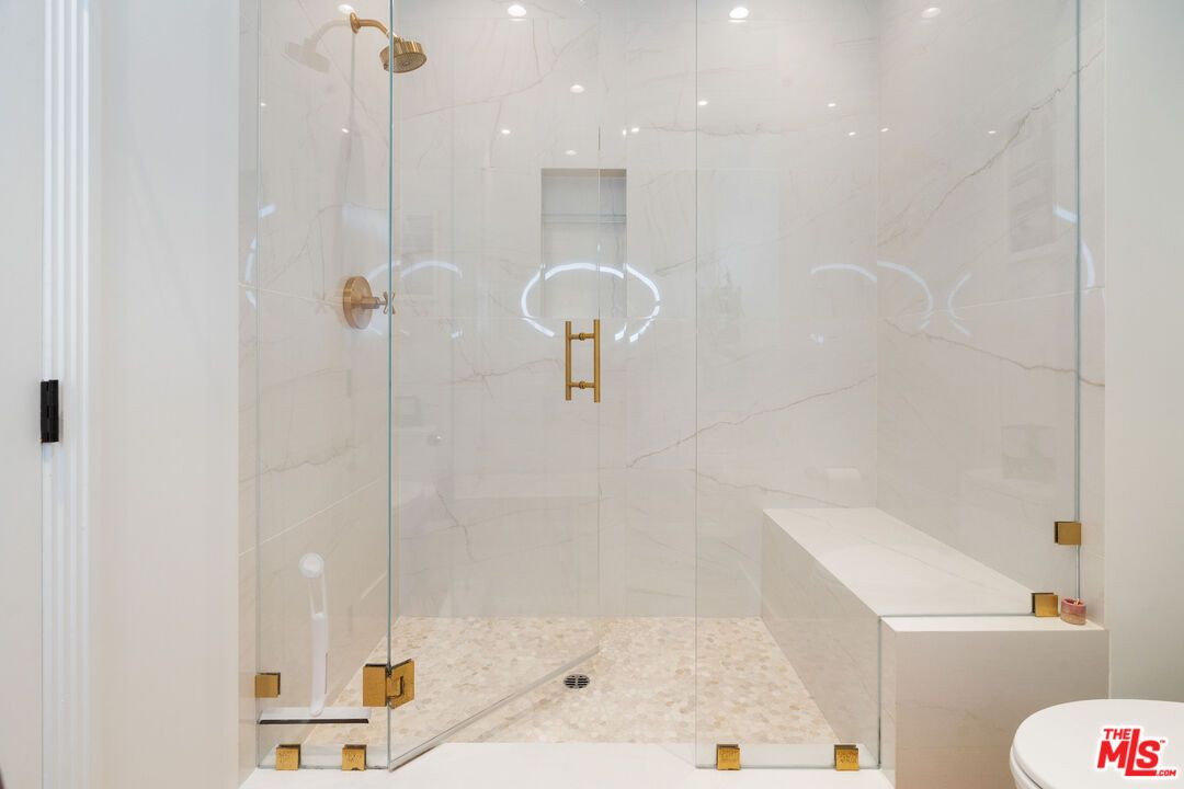 Bathroom, Glass Shower, Interior, Marble Walls