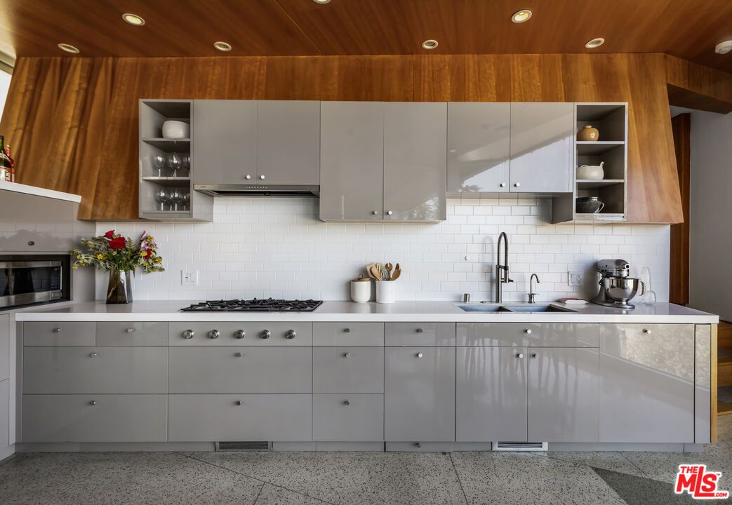 Interior, Kitchen, Recessed Lighting, Stainless Steel Appliances, Wooden Ceilings