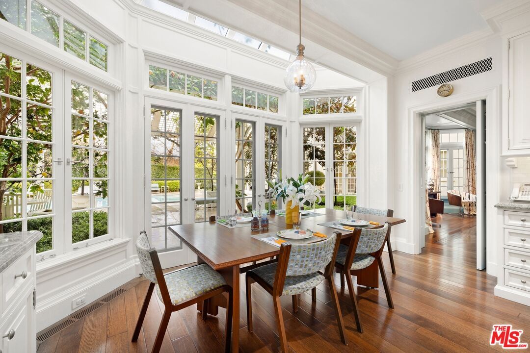 Dining room, Interior, Pendant Lights, Sun Room, Wood Texture Flooring