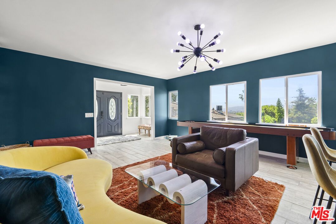 Game Room, Interior, Living room, Pendant Lights, Wood Texture Flooring