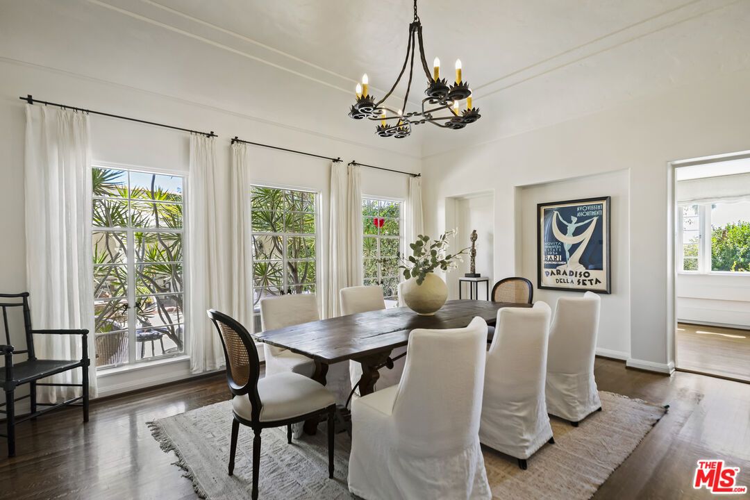 Chandelier, Dining room, Interior, Wood Texture Flooring