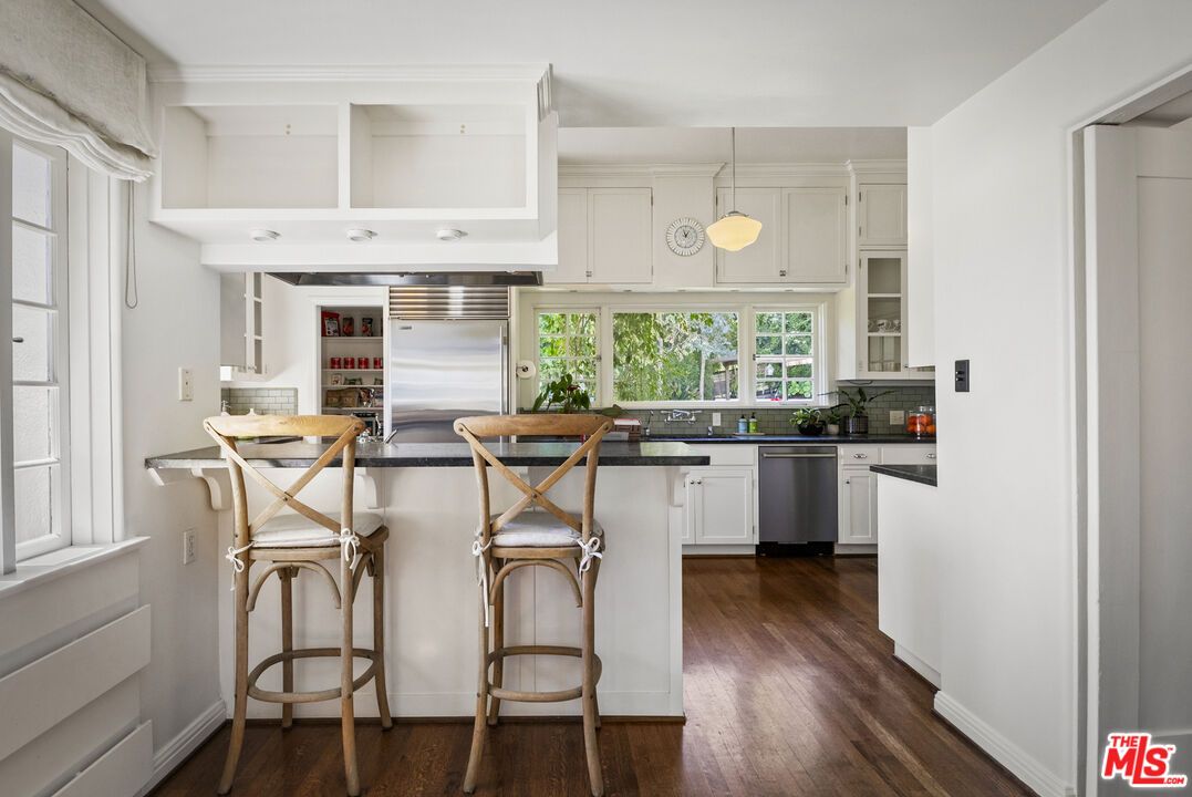 Interior, Kitchen, Pendant Lights, Stainless Steel Appliances, Wood Texture Flooring