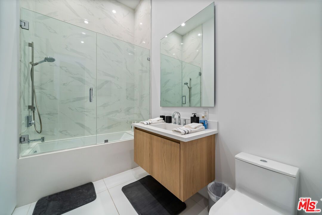 Bathroom, Glass Shower, Interior, Marble Walls, Recessed Lighting