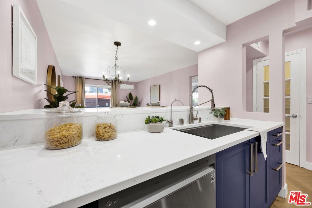 Chandelier, Interior, Kitchen, Recessed Lighting, Wood Texture Flooring