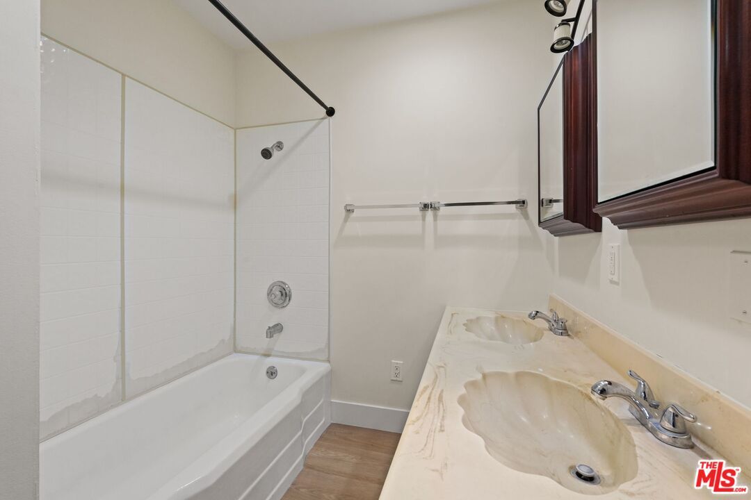 Bathroom, Dual Sink Vanities, Interior, Wood Texture Flooring