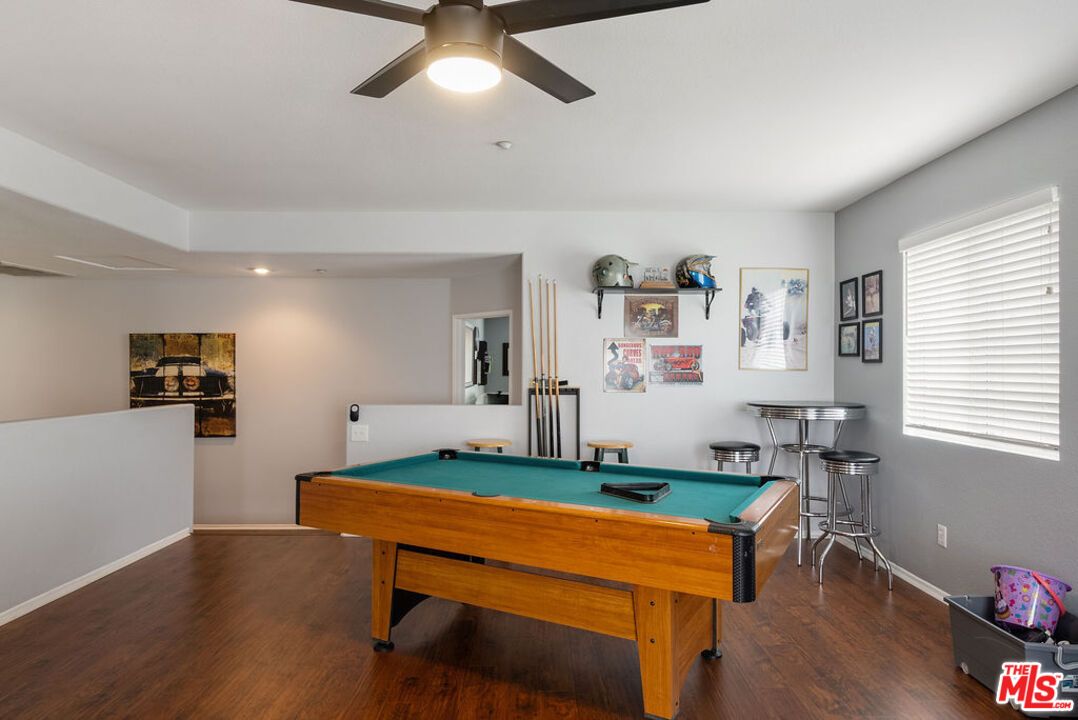 Billiard Table, Game Room, Interior, Recessed Lighting, Wood Texture Flooring