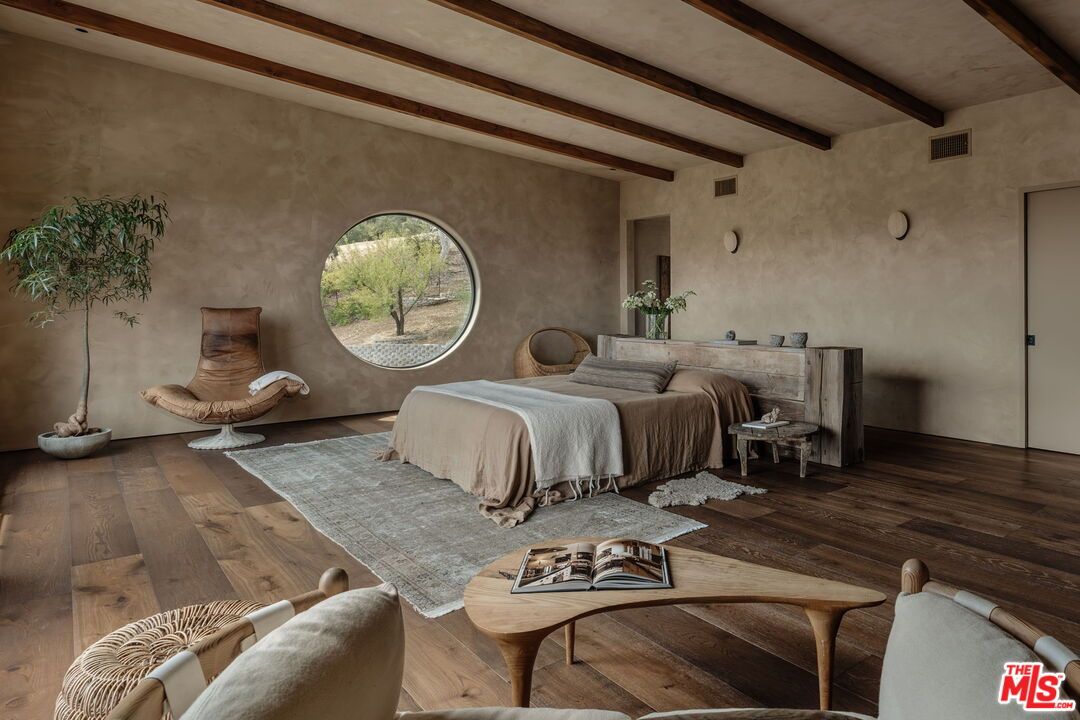 Bedroom, Interior, Wooden Beams, Wood Texture Flooring