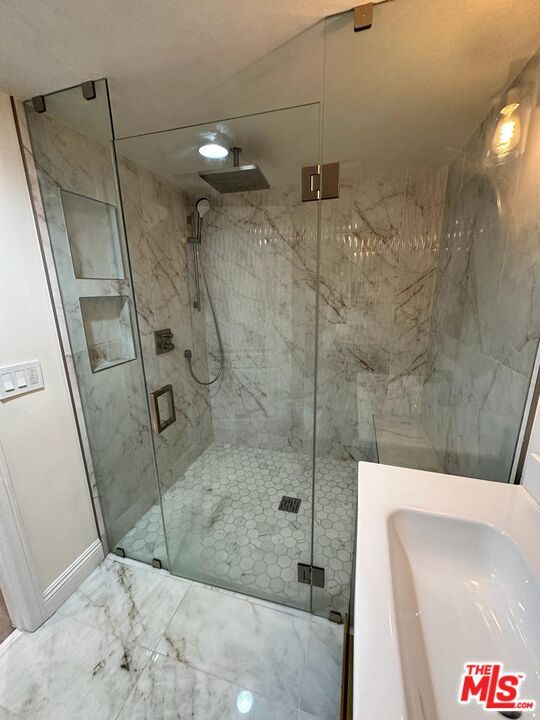 Bathroom, Glass Shower, Interior, Marble, Marble Walls