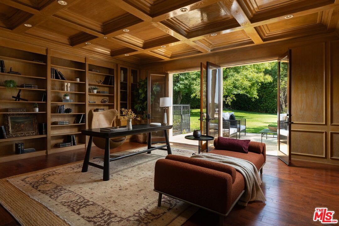 Home Office, Interior, Recessed Lighting, Wooden Beams, Wooden Ceilings, Wood Texture Flooring, Wooden Walls